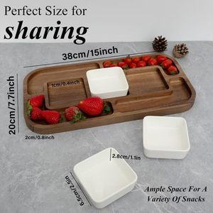 Black walnut wood rectangular <b>tray</b>, Japanese style, household wooden fruit plate, afternoon <b>tea</b> fruit dish - Product Image 4