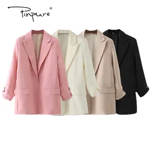R30218S Mulheres Adaptar Blazer Jacket Designer Elegante Chic Jacket Femme Suit Casaco Vintage Feminino Roupas Coreano Novo Outerwear