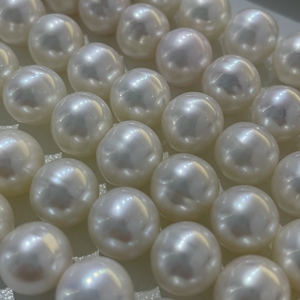 גודל גדול 10-11mm לבן עגול נחמד ברק מים מתוקים מתורבת פנינה אמיתית גדיל עבור פנינה יפה שרשרת - Product Image 5