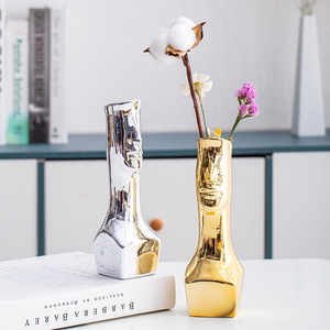 Нордическая простая креативная керамическая ваза, сухие цветы, искусство, 3D человеческое лицо, дизайн гостиной, домашние декоративные вазы - Product Image 3