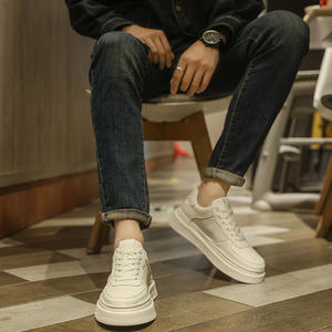 Nuevas Zapatillas Casuales para Hombre, Zapatillas Blancas Ligeras de Alta Calidad, Cómodas y Elegantes con Suela Gruesa para Aumentar la Estatura, Estilo Skate - Product Image 3