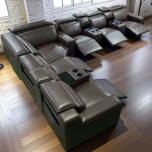 Sofá reclinable eléctrico de lujo de gama alta para uso en Cine en Casa Operación conveniente con botones con elevador eléctrico y casillero - Product Image 3