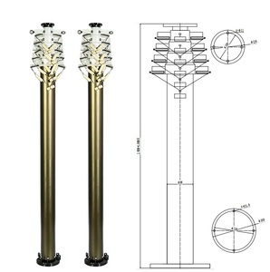 Mât <span class=keywords><strong>de</strong></span> levage en aluminium à mât télescopique pneumatique à déploiement rapide <span class=keywords><strong>de</strong></span> 4m/6m pour les chantiers <span class=keywords><strong>de</strong></span> construction <span class=keywords><strong>de</strong></span> drones éclairage temporaire - Product Image 1