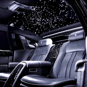 Kit d'éclairage LED personnalisable à fibres optiques multicolores pour plafond de voiture, activé par la musique, avec contrôle via application/audio/RF - Product Image 1