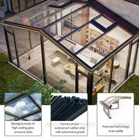 Kit de carport américain, véranda de jardin préfabriquée en verre transparent et aluminium, pour cour