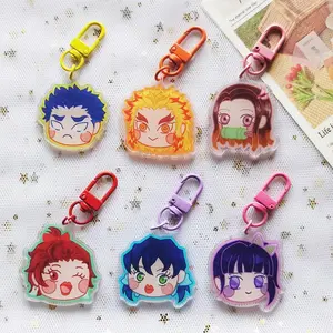 Großhandel kawaii bedruckte niedliche cartoons kunststoff schlüsselanhänger individuelle acryl charms schlüsselanhänger