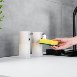 Dispensador de jabón de espuma automático manos libres recargable moderno para baño de cocina - Product Image 4