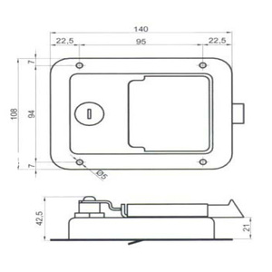 Stainless Steel Paddle <b>Lock</b> Multi-Point Locking <b>Tool</b> <b>Box</b> Flush Mount - Product Image 6