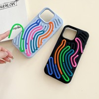Coque en silicone amusante et créative anti-stress avec labyrinthe DIY pour iPhone 17 16 15 14 13 Pro Max, motif arche et empreinte digitale