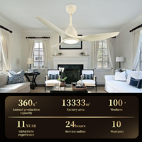 Ventilateur de plafond LED contemporain de 52 pouces avec moteur DC et télécommande, éclairage intégré, économie d'énergie
