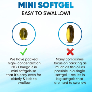 มินิอาร์ทีจี โอเมก้า-3 และไตรกลีเซอไรด์รีเอสเทอริฟายด์คุณภาพสูง ช่วยบำรุงข้อต่อให้แข็งแรง บำรุงสมองให้แข็งแรงในรูปแบบซอฟเจล - Product Image 5