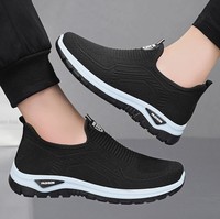Chaussures de marche en polyester uni pour le printemps et l'été, respirantes, légères, confortables, à enfiler, semelle extérieure en PVC, semelle intermédiaire en EVA, bout rond
