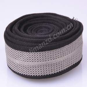 Correa de algodón a rayas de alta calidad 32mm 1,2 pulgadas cinturón de algodón gris/negro - Product Image 2