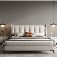 Ensemble de lit King et Queen Size de luxe moderne personnalisable Lit rembourré Soft Cloud avec espace de rangement intégré