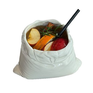 Tazza da Caffè in Ceramica Creativa con Manico in Tessuto, Tazza per Acqua in Ceramica Bianca Pura Semplice per Casa, Ristorante, Hotel - Product Image 6