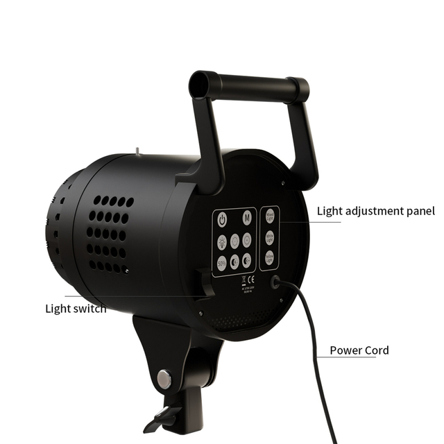 135W Metal Portrait Flash Studio Lamp Photography LED Video Light with Adjustable Color Temperature and Remote Control