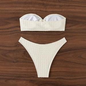 2024 New Deep V <b>Triangle</b> Cup Waist-cinching Sexy Two-Piece <b>Bikini</b> European and American Style <b>Triangle</b> Beach Swimsuit Women's - Product Image 4