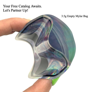 Petit MOQ Pochette Mylar <span class=keywords><strong>Vide</strong></span> 3.5g 1oz Découpe Laser Holographique Antichild avec Fermeture Zip pour Plantes Séchées, Feuilles Mobiles et Herbes d'Aromathérapie - Product Image 2