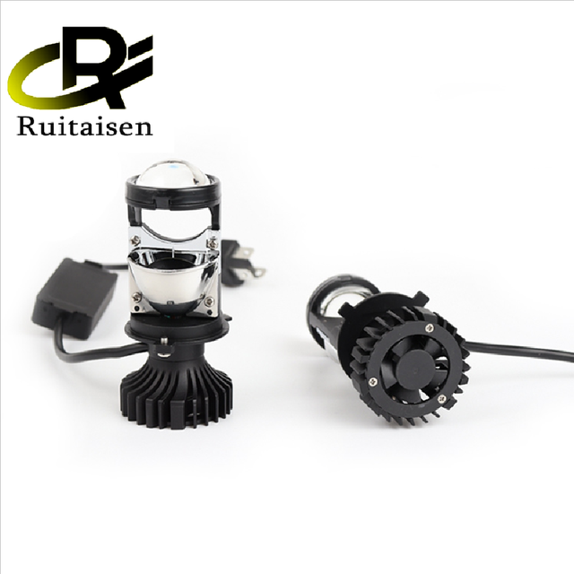 Mini H4 LED Lens Projector 2pcs High Low Beam T1 H4 Lights 4000LM DC9-32V 40W Car Headlight Bulb Lamp 6000K"