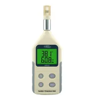 AR837 Monitor LCD digital rumah kaca dengan peringatan baterai lemah -10 hingga 50°C pengukur suhu dan kelembapan