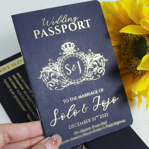 Pasaporte negro <span class=keywords><strong>de</strong></span> lujo Invitación <span class=keywords><strong>de</strong></span> viaje Boda en el extranjero Tarjetas Destino Tarjeta <span class=keywords><strong>de</strong></span> embarque con Lazo <span class=keywords><strong>de</strong></span> cinta - Product Image 4