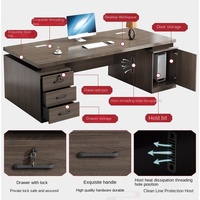 Mesa de escritorio de ordenador de oficina grande y moderna, muebles de clase de madera simples para el hogar, escuela, Jefe, silla, combinación incluida