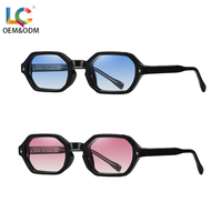 Design de mode carré polygone lunettes personnaliser Logo à la mode unisexe lunettes de soleil CP métal noyau lunettes UV400 lentilles pour hommes femmes