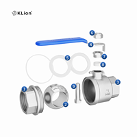 Válvula de Bola Manual de Acero Inoxidable 304/316 para Gas Natural, Agua y Petróleo, Roscada, de Dos Piezas, con Orificio Estándar Completo, OEM, Marca Klion