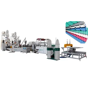 Solid four-layer corrugated roof tile production line villa PVC+pvc+PVC+ASA decoration tile making machine