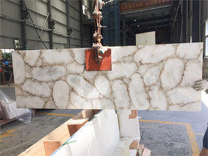Wholesale Modern Luxury Brazilian White Agate Slabs Translucent Semi-Precious <b>Stone</b> Gemstone Backlit Waterproof Kitchen Villa - Product Image 5
