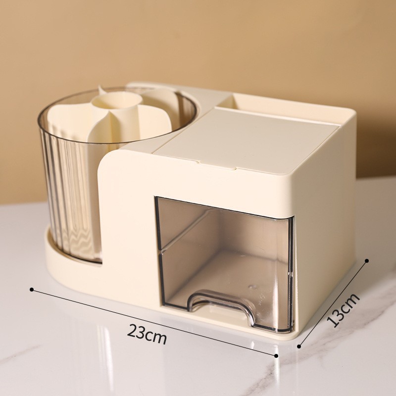 Multifunctional jewelry box - yellow, two drawers [with mirror]
