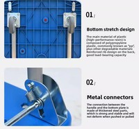 Carretilla de Plataforma Plegable de Plástico de Cuatro Ruedas para Carga Pesada, Carretilla Manual OEM Portátil para Almacenamiento en Almacén