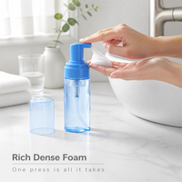 Flacon pompe vide rechargeable bleu pour mousse, distributeur de savon moussant pour le visage, idéal pour les voyages, hôtels, salons et emballage de savon liquide