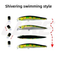 Leurre de pêche Qiaoyuan Minoluya ABS Minnow, appât artificiel à coulée lente 14g, pour la pêche en ruisseau, longue portée, technique de twitching, leurre crayon pour achigan et black-bass avec hameçons