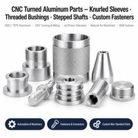Pièces de tournage CNC en aluminium 6061 7075 sur mesure OEM, en tige pleine, moletées, filetées, coniques à étages, pour équipement industriel de haute performance
