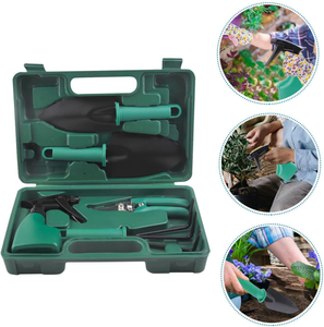 Ensemble d'outils de jardinage de qualité supérieure en 5 pièces, en acier A3 et PP, avec étui, idéal pour les cadeaux - Product Image 1