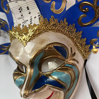 Nouveau masque de carnaval de bal masqué, masque de bouffon italien, masque décoratif mural, fabricant de masques de Venise pour hommes et femmes, cadeau de fête de carnaval