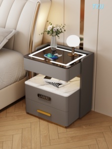 Tủ đầu giường thông minh 21 Model ODM OEM, một ngăn kéo, tích hợp sạc không dây, loa và đèn LED - Product Image 5