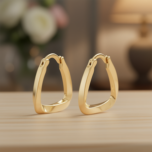 Orecchini a Cerchio E4500 in Oro Bianco, Gioielli Unisex Classici in Lega di Zinco - Product Image 2