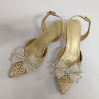 Ensemble de chaussures et sac pour femme, comprenant des escarpins à talons hauts et un sac de soirée, ornés de strass dorés de luxe et de cristaux, pour fêtes et mariages