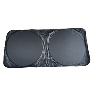 Parasol para Parabrisas Delantero de Coche, Personalizado al por Mayor, MOQ 150X70CM, Doble Círculo, <span class=keywords><strong>Tela</strong></span> de Poliéster con Revestimiento Plateado - Product Image 2
