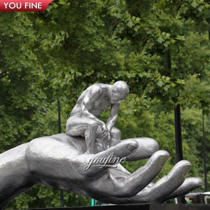 YOUFINE Scultura Personalizzata per Decorazione Esterna, Opera d'Arte di Grandi Dimensioni, <span class=keywords><strong>Statua</strong></span> Astratta in Bronzo della Mano di Dio, <span class=keywords><strong>Statua</strong></span> di <span class=keywords><strong>Uomo</strong></span> Seduto con Mano - Product Image 4