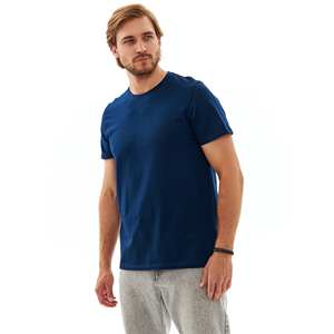 Camiseta de Cuello Redondo para Hombre, 100% Algodón, Ligera, Suave, Lisa, Informal, de Fábrica - Product Image 1