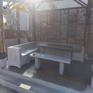 New Magic Stone Prefabricated Concrete Garden <b>Sofa</b> Set UHPCGRC <b>Material</b> Customizable Outdoor Terrace Furniture - Product Image 1