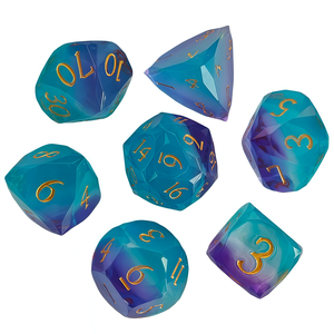 Juego de Dados Poliédricos de Resina, 7 Piezas, Personalizados, para Juegos de Mesa, Negros y Dorados, Duraderos, para Fiestas - Product Image 2