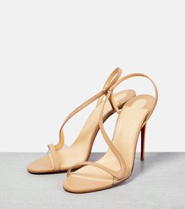 High-heeled Round-toe Sandals, Featuring Ultra-fine Fabric Upper, with a Flexible Lacing Design for <b>Red</b> Background High <b>Heels</b> - Product Image 5