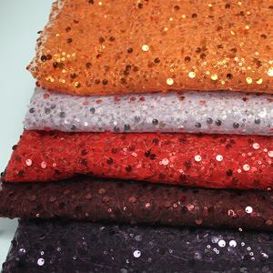 LH Ready Ship Günstige Preis Pailletten Spitze Stoff Braut stickerei Hochzeit Tüll Stoff Mit Glitzer Für Kleid Kleidung - Product Image 5