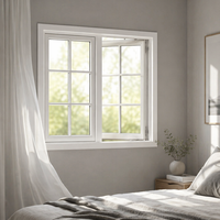 Ventanas de PVC Estilo Europeo al por Mayor, Ventanas Abatibles de PVC, Resistentes al Viento, Insonorizadas, con Vidrio Templado para el Hogar