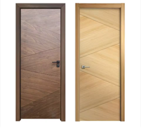 Conception de dalle affleurante en placage de peau de noyer noir imperméable minimaliste moderne Porte intérieure en bois massif Options personnalisables pour l'hôtel