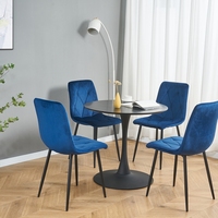 Ensemble table à manger 4 places avec pieds en métal et dessus en bois Ensemble table et chaises